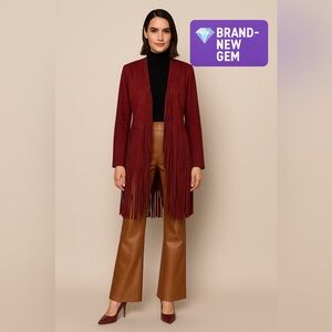 Fringed Burgundy Women's Jacket